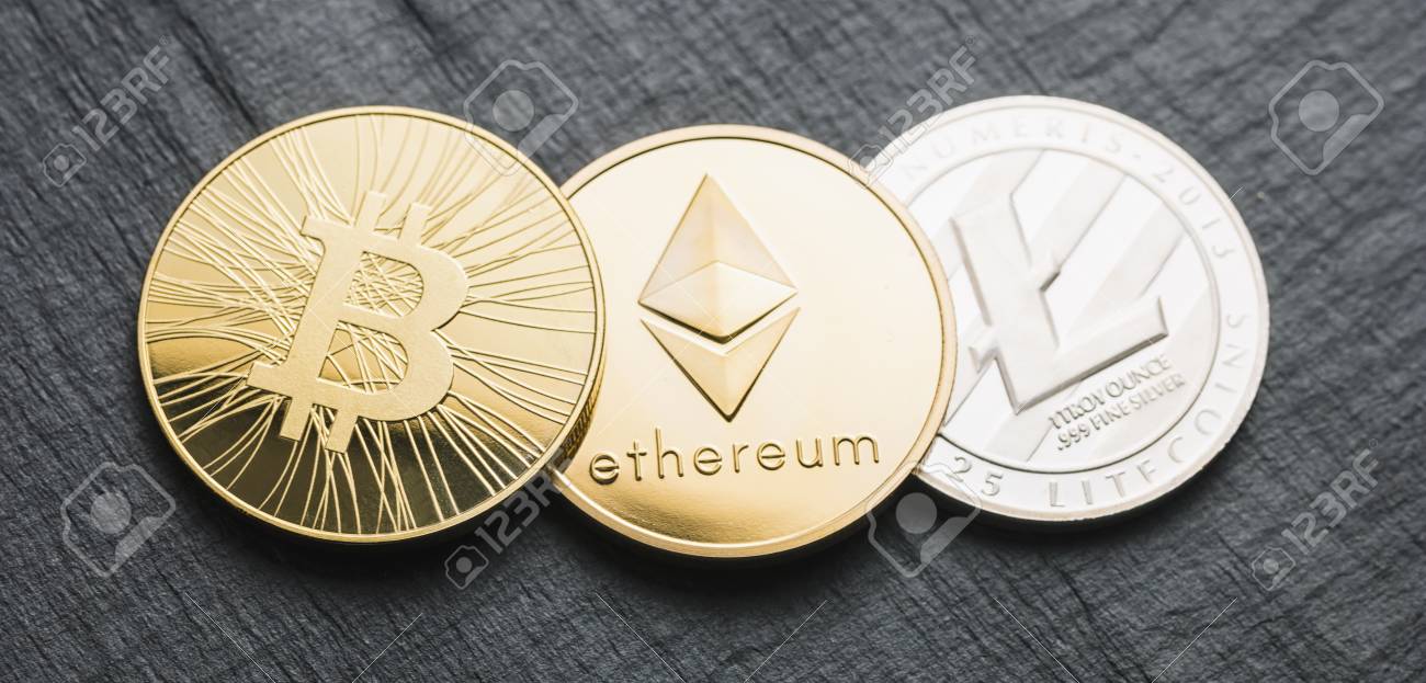 Cryptocurrency Coins Bitcoin Cash Ethereum Litecoin - 